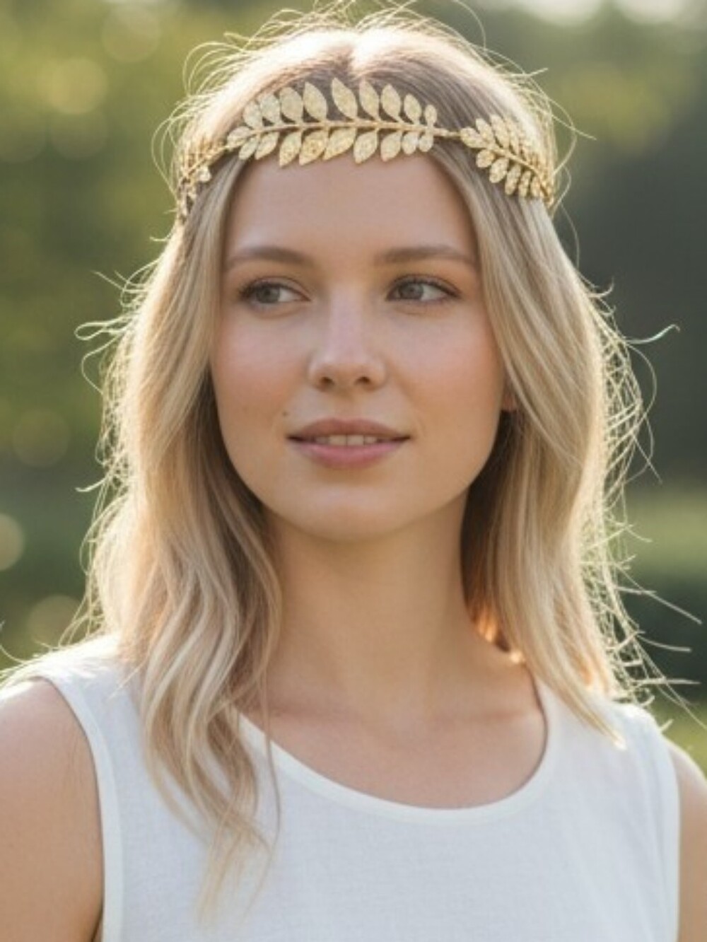 Gold Laurel Leaf Headband Crown